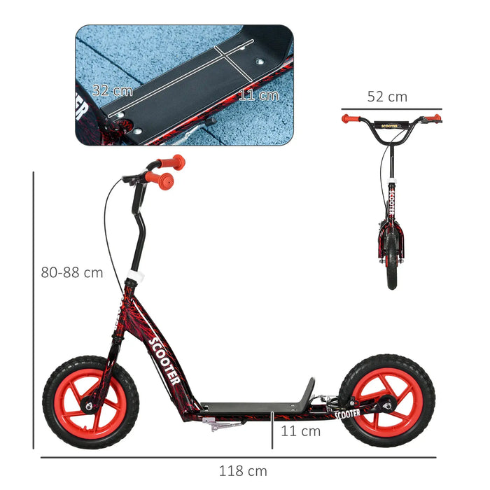 Kids Kick Scooter with Adjustable Handlebar in Red - Little and Giant Explorers AIYAPLAY
