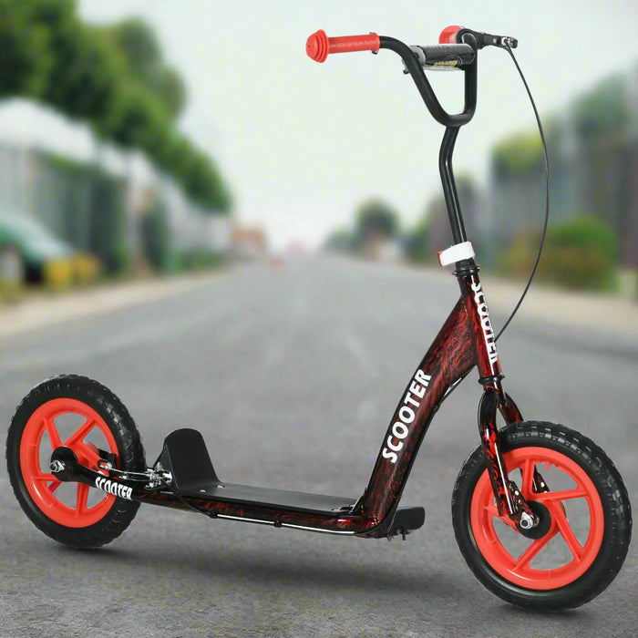 Kids Kick Scooter with Adjustable Handlebar in Red - Little and Giant Explorers AIYAPLAY