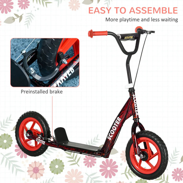 Kids Kick Scooter with Adjustable Handlebar in Red - Little and Giant Explorers AIYAPLAY