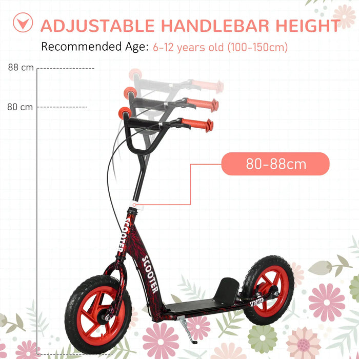 Kids Kick Scooter with Adjustable Handlebar in Red - Little and Giant Explorers AIYAPLAY