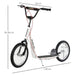 Kick Scooter with Adjustable Handlebar, Dual Brakes and Anti-Slip Deck in White - Little and Giant Explorers HOMCOM