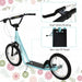 Kick Scooter with Adjustable Handlebar, Dual Brakes and Anti-Slip Deck in Blue - Little and Giant Explorers HOMCOM