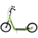 Kick Scooter with Adjustable Handlebar, Dual Brakes and Anti-Slip Deck in Green - Little and Giant Explorers HOMCOM