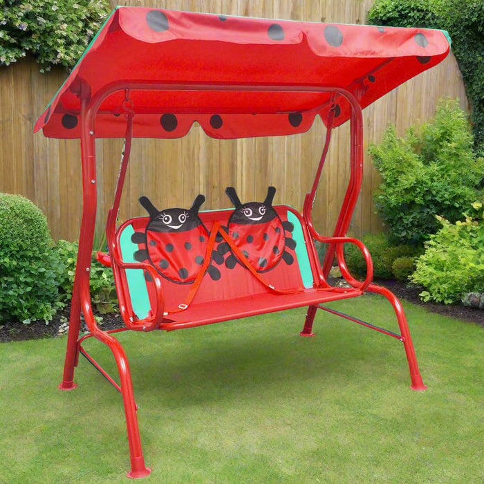 Kids 'LadyBird' Swing Seat in Red - Little and Giant Explorers vidaXL