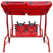 Kids ladybird swing seat with red sunshade canopy for garden or patio relaxation