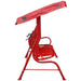 Red kids ladybird swing seat with sunshade canopy for garden or patio relaxation