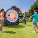 Kids Large Foldable and Portable Dart Board with 4 Kick Balls in Black - Little and Giant Explorers Costway