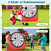 Kids Large Foldable and Portable Dart Board with 4 Kick Balls in Red - Little and Giant Explorers Costway