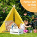 Kids Large Triangular Playhouse Tent in Yellow - Little and Giant Explorers Costway