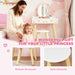 Woman and child in a room with a small vanity table, text 'A Wonderful Gift for Your Little Princess'.