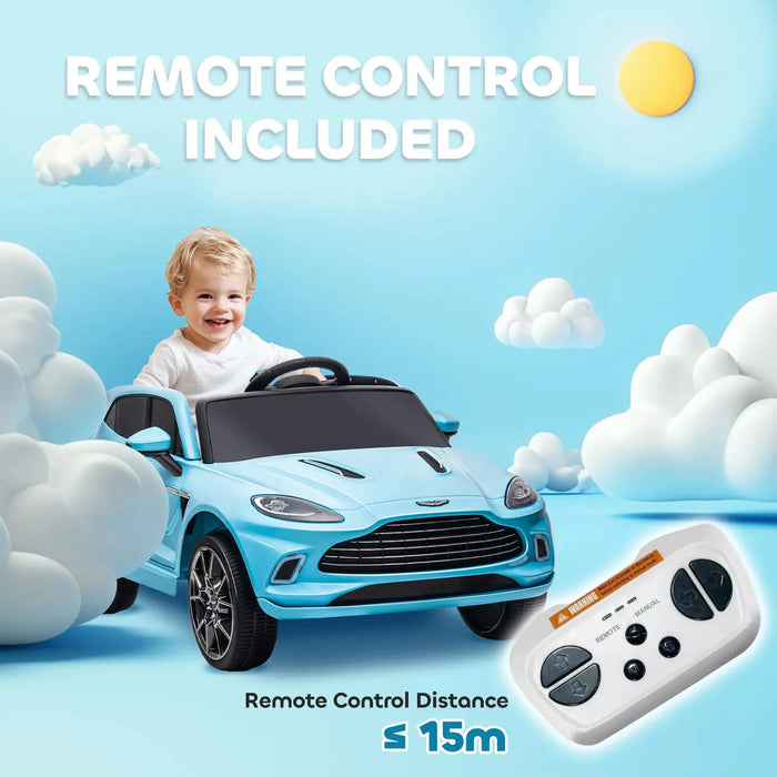 Kids Licensed Aston Martin DBX with Lights and Music in Blue 12V - Little and Giant Explorers AIYAPLAY