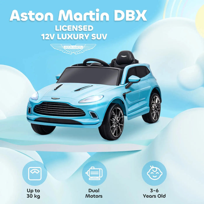 Kids Licensed Aston Martin DBX with Lights and Music in Blue 12V - Little and Giant Explorers AIYAPLAY