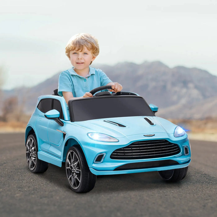 Kids Licensed Aston Martin DBX with Lights and Music in Blue 12V - Little and Giant Explorers AIYAPLAY