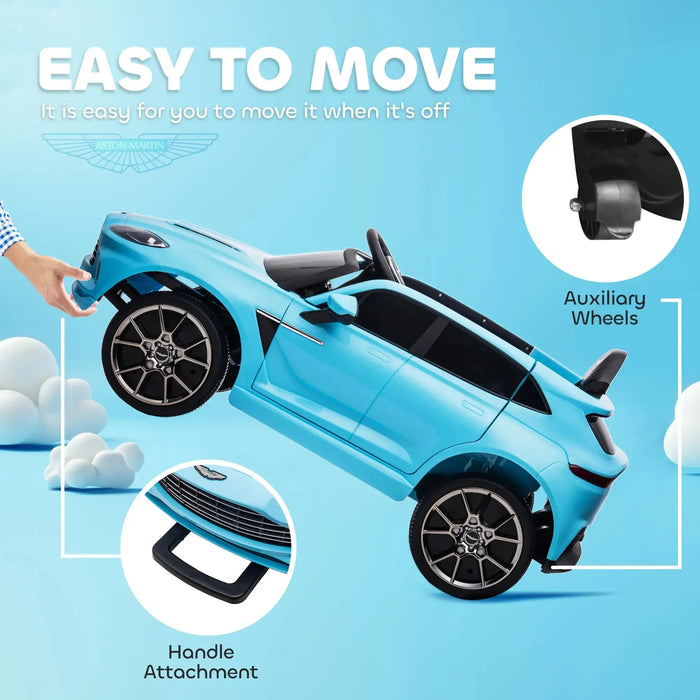 Kids Licensed Aston Martin DBX with Lights and Music in Blue 12V - Little and Giant Explorers AIYAPLAY