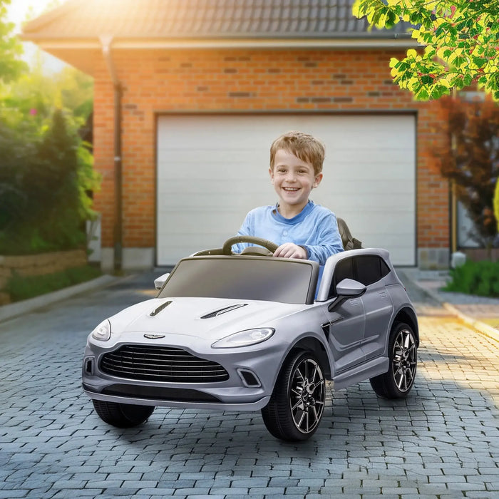 Kids Licensed Aston Martin DBX with Lights and Music in Grey 12V - Little and Giant Explorers AIYAPLAY