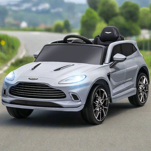 Kids Licensed Aston Martin DBX with Lights and Music in Grey 12V - Little and Giant Explorers AIYAPLAY