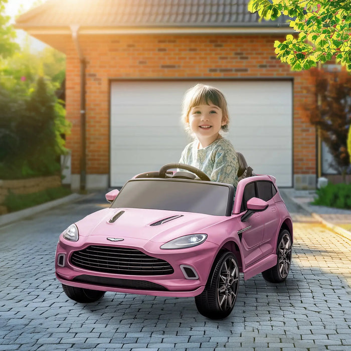 Kids Licensed Aston Martin DBX with Lights and Music in Pink 12V - Little and Giant Explorers AIYAPLAY