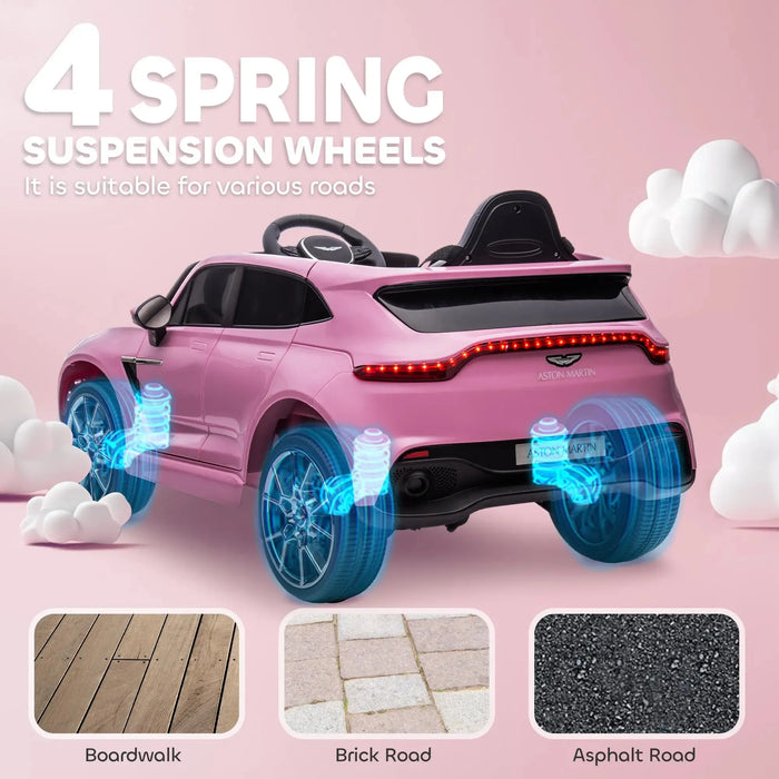 Kids Licensed Aston Martin DBX with Lights and Music in Pink 12V - Little and Giant Explorers AIYAPLAY