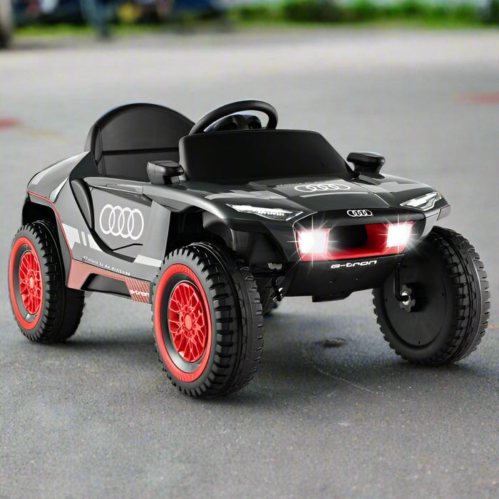 Licensed Audi E-tron Racing Car with Remote Control, Music, Horn and LED Lights 12V - Little and Giant Explorers Costway