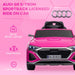 Kids Licensed Audi Q8 e-tron Sportback with Headlights in Pink 12V - Little and Giant Explorers AIYAPLAY