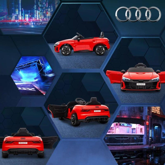 Licensed Audi RS E-tron GT with Remote Control, Suspension System, Lights and Music 12V in Red - Little and Giant Explorers HOMCOM