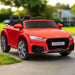 Licensed Audi TT RS with Remote, Suspension, Headlights and MP3 Player 12V in Red - Little and Giant Explorers HOMCOM