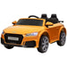 Kids Licensed Audi TT RS with Remote, Suspension, Headlights and MP3 Player 12V in Yellow - Little and Giant Explorers HOMCOM