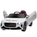 Licensed Bentley Bacalar with Remote, Horn, Lights, Music and Suspension Wheels 12V in White - Little and Giant Explorers HOMCOM