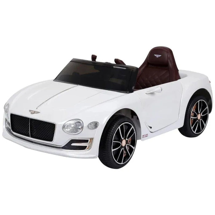 Kids Licensed Bentley GT with Remote Control, Two Motors, LED Light and Music 12V in White - Little and Giant Explorers HOMCOM