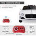 Licensed Bentley GT with Remote Control, Two Motors, LED Light and Music 12V in White - Little and Giant Explorers HOMCOM