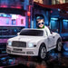 Licensed Bentley Mulsanne with Remote Control, LED lights and Music 12V in White - Little and Giant Explorers HOMCOM