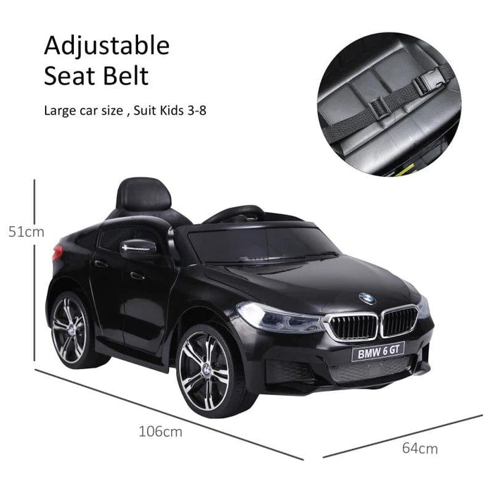 Licensed BMW 6GT with Remote 6V in Black - Little and Giant Explorers HOMCOM