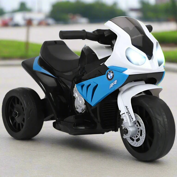 Kids Licensed BMW Electric Ride on Motorcycle with Headlights and Music 6V in Blue - Little and Giant Explorers HOMCOM