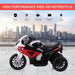 Licensed BMW Electric Ride on Motorcycle with Headlights and Music 6V in Red - Little and Giant Explorers HOMCOM