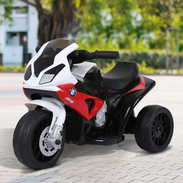 Licensed BMW Electric Ride on Motorcycle with Headlights and Music 6V in Red - Little and Giant Explorers HOMCOM