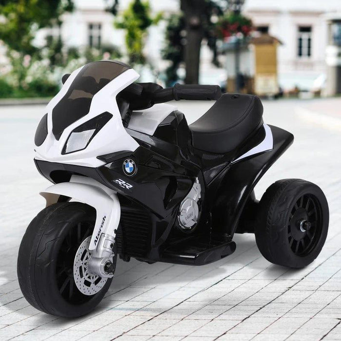 Licensed BMW Electric Ride on Motorcycle with Headlights and Music 6V in Black - Little and Giant Explorers HOMCOM