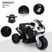 Licensed BMW Electric Ride on Motorcycle with Headlights and Music 6V in Black - Little and Giant Explorers HOMCOM