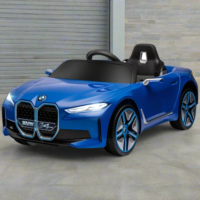 Licensed BMW i4 with Horn, Music and Lights 12V in Blue - Little and Giant Explorers HOMCOM