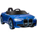 Licensed BMW i4 with Horn, Music and Lights 12V in Blue - Little and Giant Explorers HOMCOM