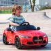 Kids Licensed BMW M4 with Easy Transport, Remote Control, Suspensions, Music, Horn and LED Lights 12V in Red - Little and Giant Explorers AIYAPLAY