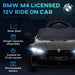 Kids Licensed BMW M4 with Easy Transport, Remote Control, Suspensions, Music, Horn and LED Lights 12V in Black - Little and Giant Explorers AIYAPLAY