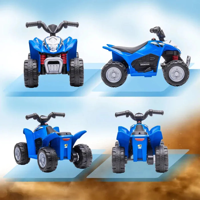 Kids Licensed Honda Electric Ride on Quad Bike with LED Light and Horn 6V in Blue - Little and Giant Explorers AIYAPLAY