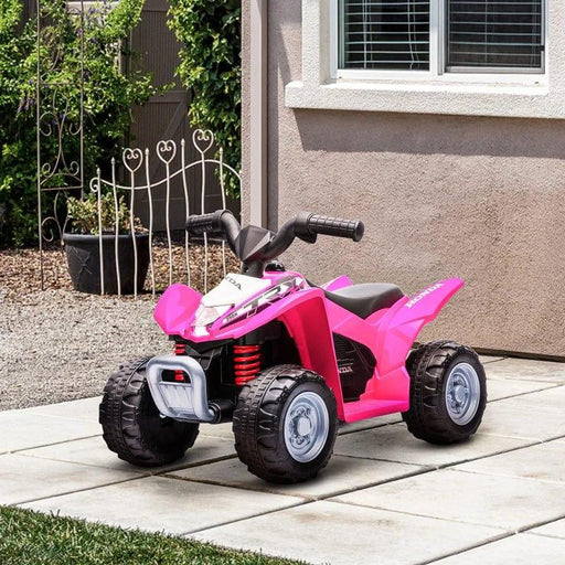 Licensed Honda Electric Ride on Quad Bike with LED Light and Horn 6V in Pink - Little and Giant Explorers HOMCOM