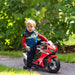 Licensed Honda Kids Motorcycle with Music and Training Wheels 6V in Red - Little and Giant Explorers HOMCOM