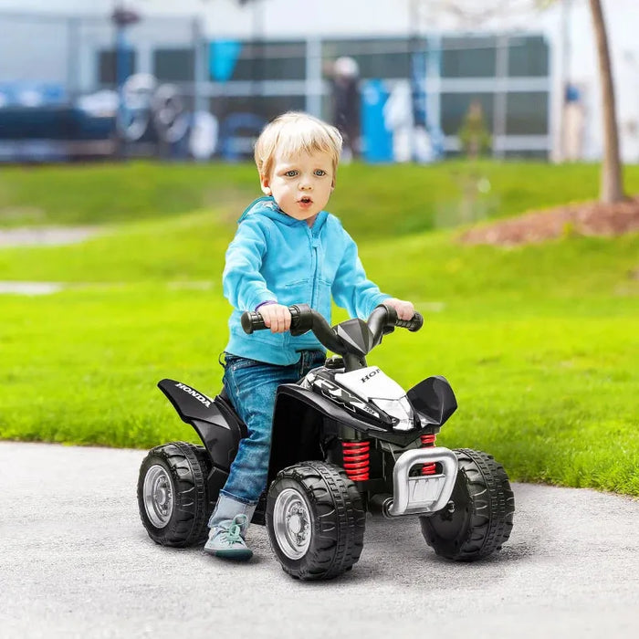 Kids Licensed Honda Electric Ride on Quad Bike with LED Light and Horn 6V in Black - Little and Giant Explorers AIYAPLAY