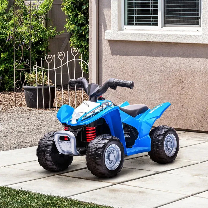 Kids Licensed Honda Electric Ride on Quad Bike with LED Light and Horn 6V in Blue - Little and Giant Explorers AIYAPLAY