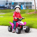 Licensed Honda Electric Ride on Quad Bike with LED Light and Horn 6V in Pink - Little and Giant Explorers HOMCOM