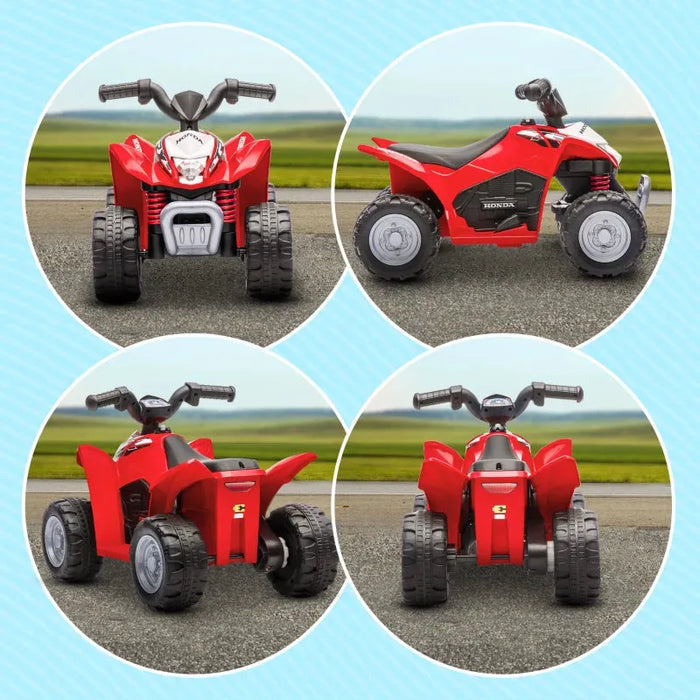 Kids Licensed Honda Electric Ride on Quad Bike with LED Light and Horn 6V in Red - Little and Giant Explorers AIYAPLAY