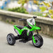 Licensed Honda Kids Ride on Three Wheeled Motorbike with Horn and Startup Sound 6V in Green - Little and Giant Explorers HOMCOM