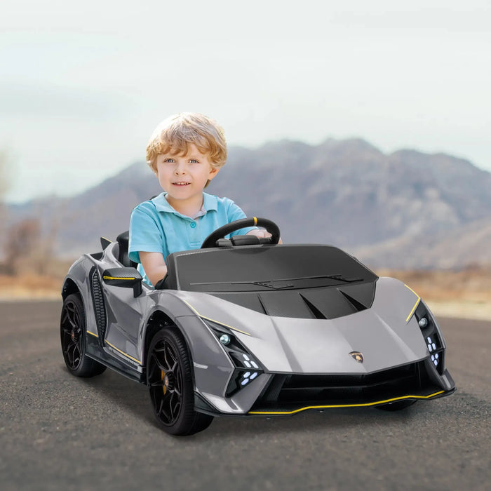 Kids Licensed Lamborghini Autentica in Grey 12V - Little and Giant Explorers AIYAPLAY